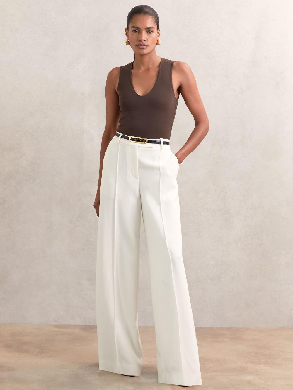 Reiss Suede Elongated-Buckle Skinny Belt In Black Snakeskin