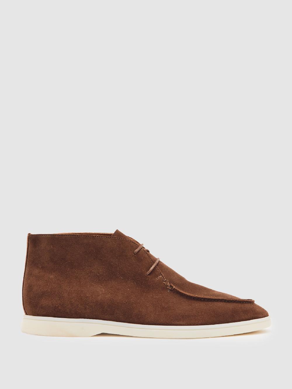 Reiss Suede Lace-Up Chukka Boots In Chocolate Brown
