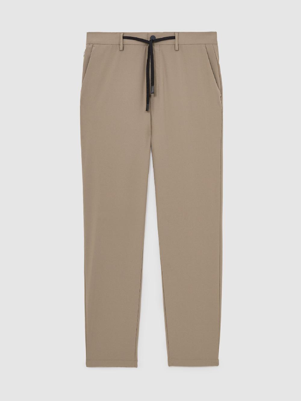 Reiss Technical Stretch Relaxed Trousers In Taupe Brown