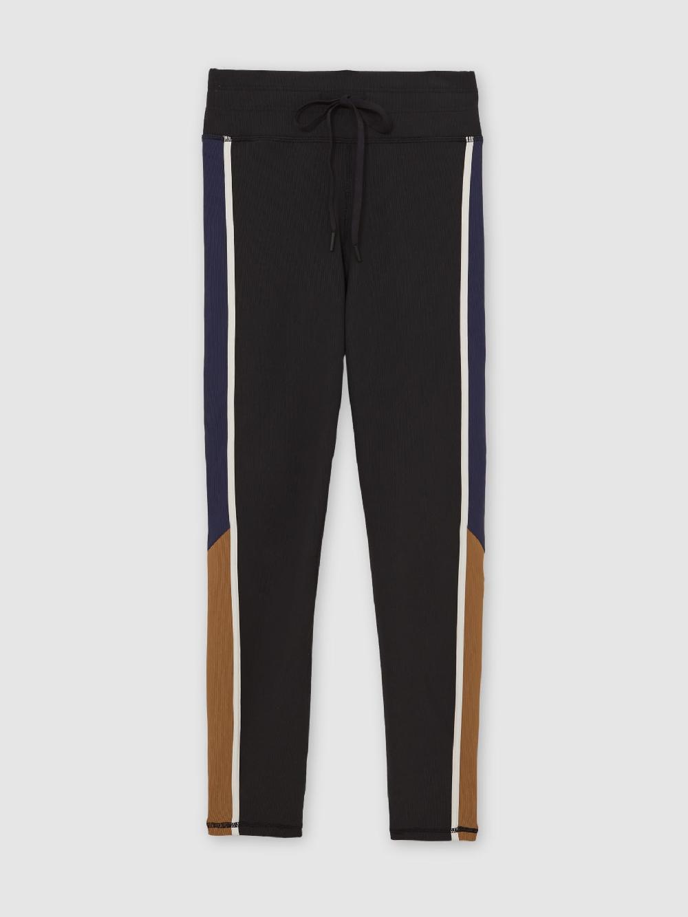 Reiss The Upside Colour-Block Midi Leggings In Black