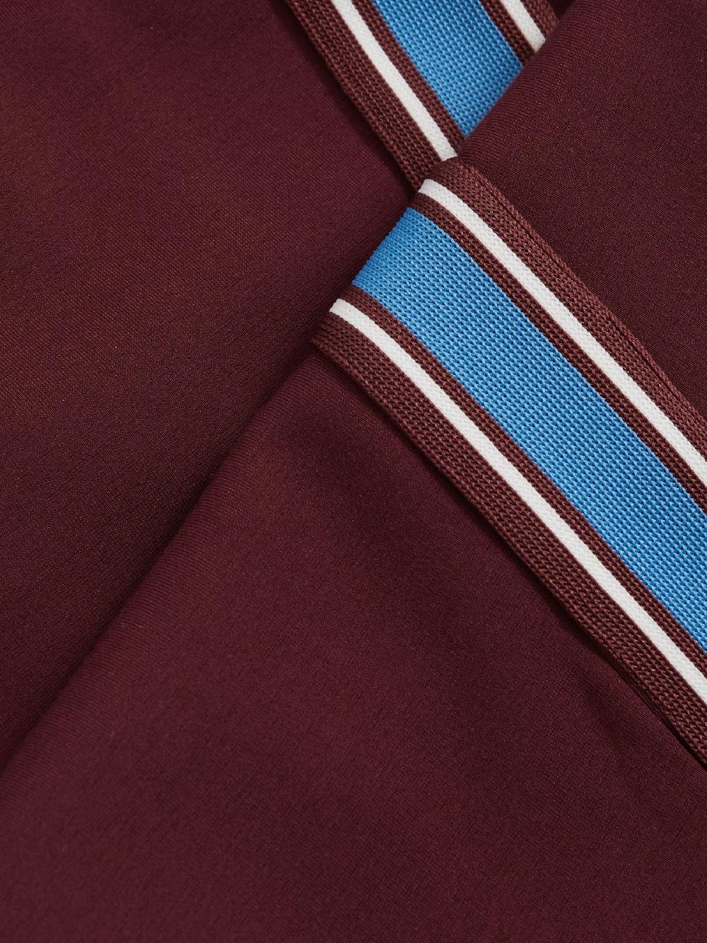 Reiss The Upside Side-Stripe Flared Trousers In Dark Red