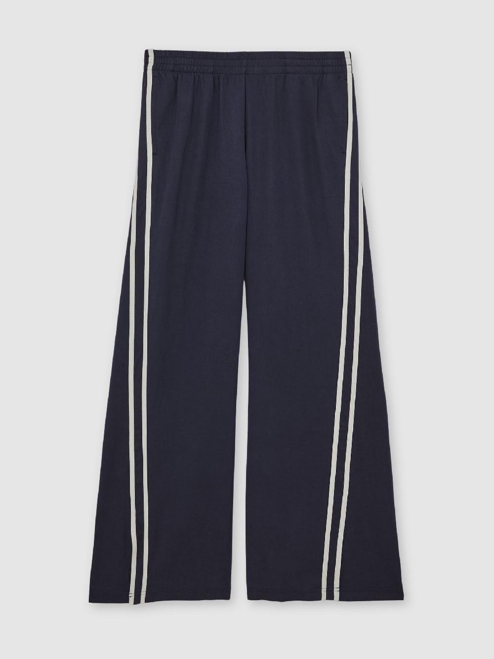 Reiss The Upside Side-Stripe Jersey Joggers In Navy