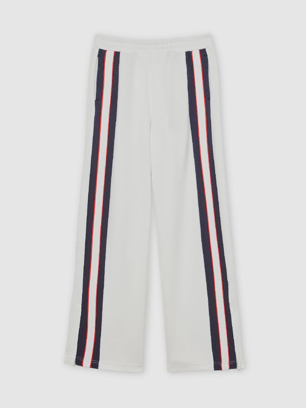 Reiss The Upside Side-Stripe Wide-Leg Joggers In White