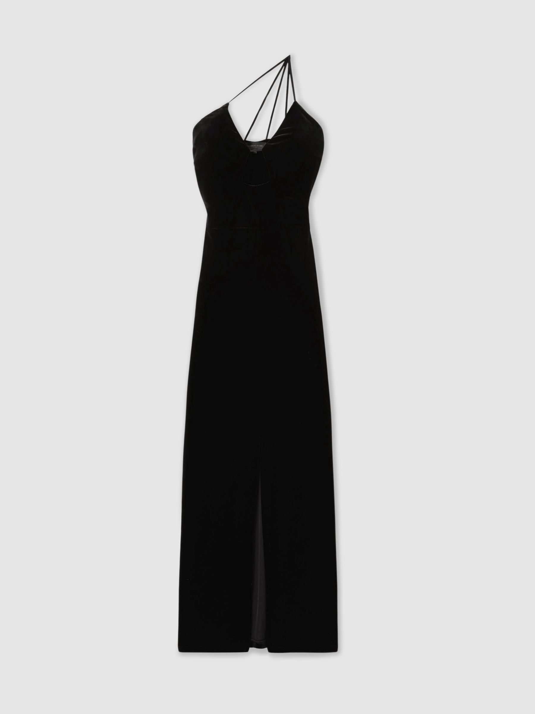Reiss Undress Code Plunge-Neck Velvet Maxi Dress In Black