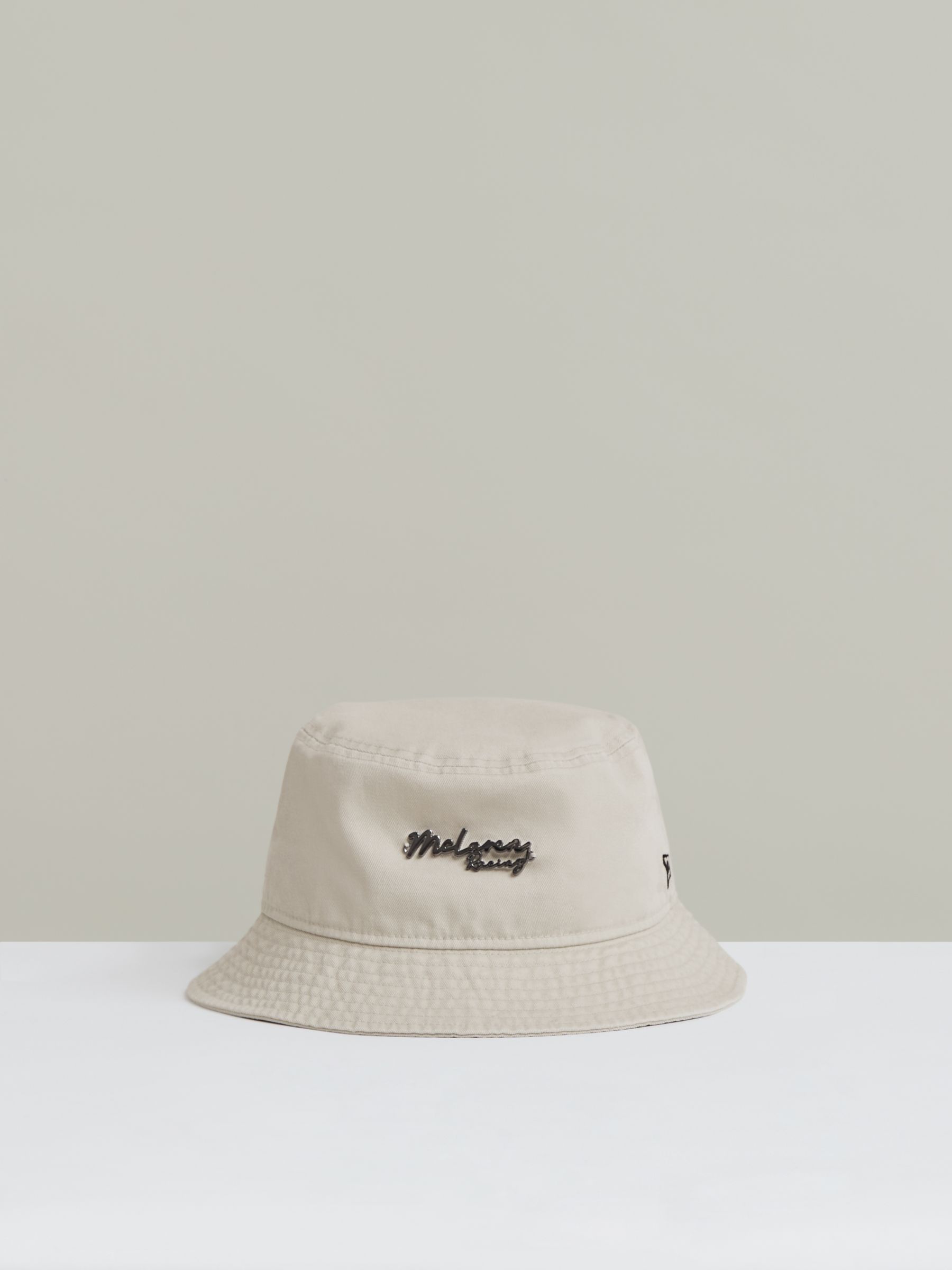 Reiss Unisex Fit McLaren Racing Cotton Bucket Hat In Stone