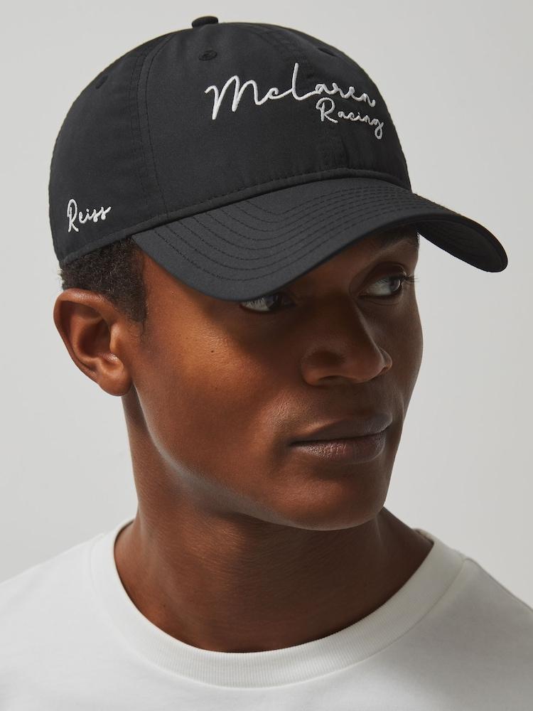 reiss Unisex Fit McLaren Racing Logo Embroidered Cap in Black