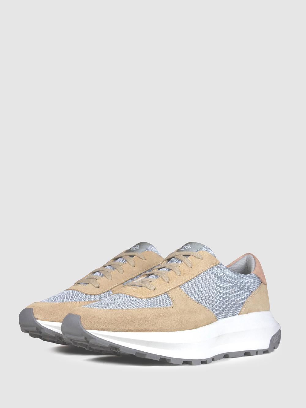 Reiss Unseen Footwear Suede Mesh Trinity Trainers In Pink/White