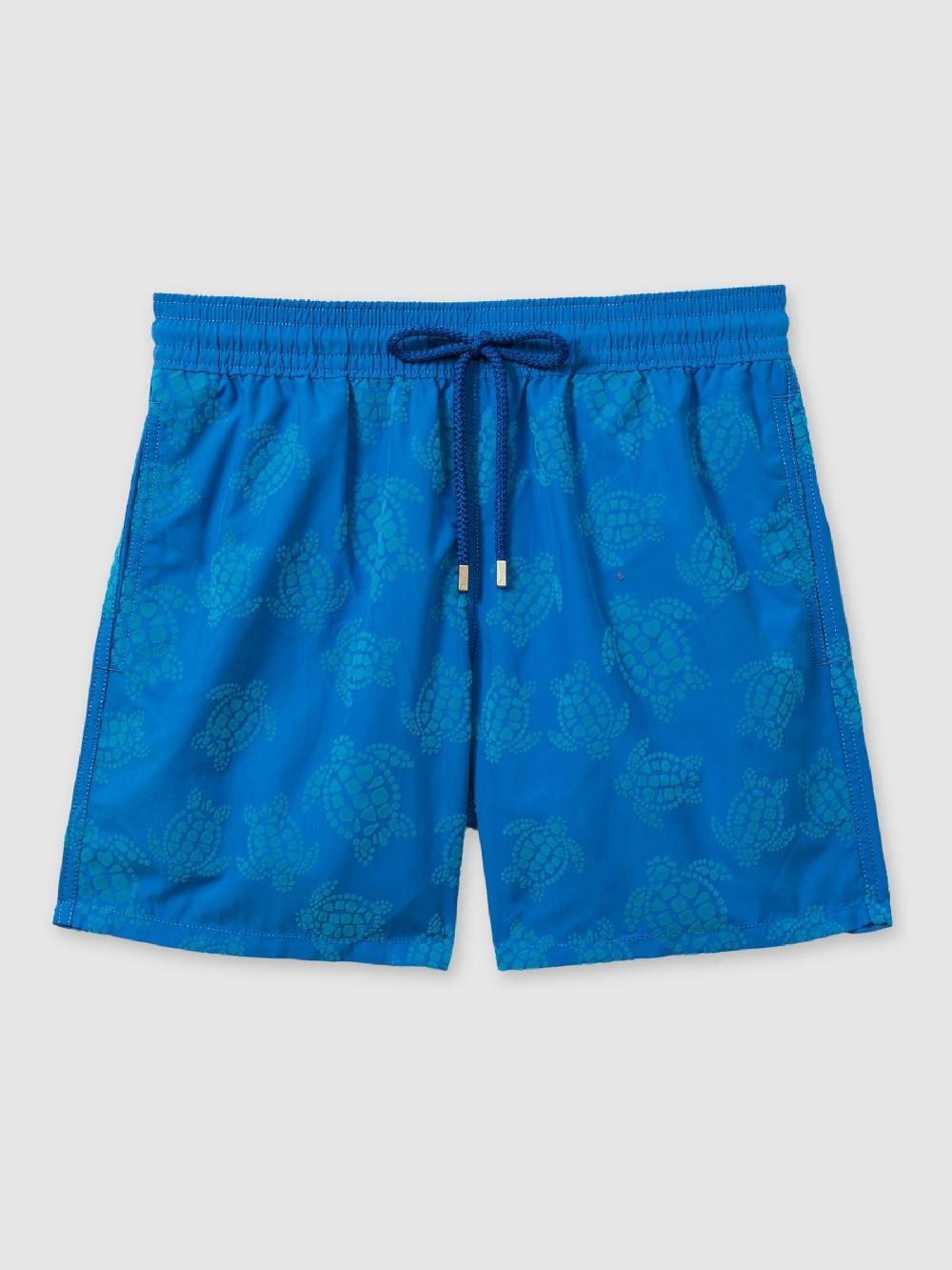 Reiss Vilebrequin Bleu Marine Shell Print Swim Shorts In Palace Blue