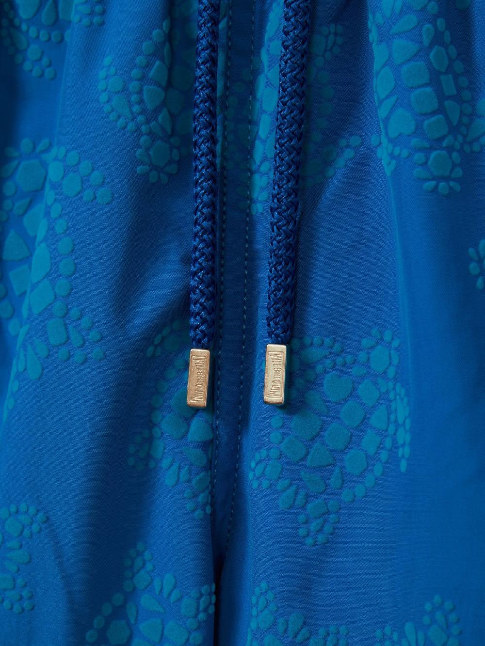 Reiss Vilebrequin Bleu Marine Shell Print Swim Shorts In Palace Blue
