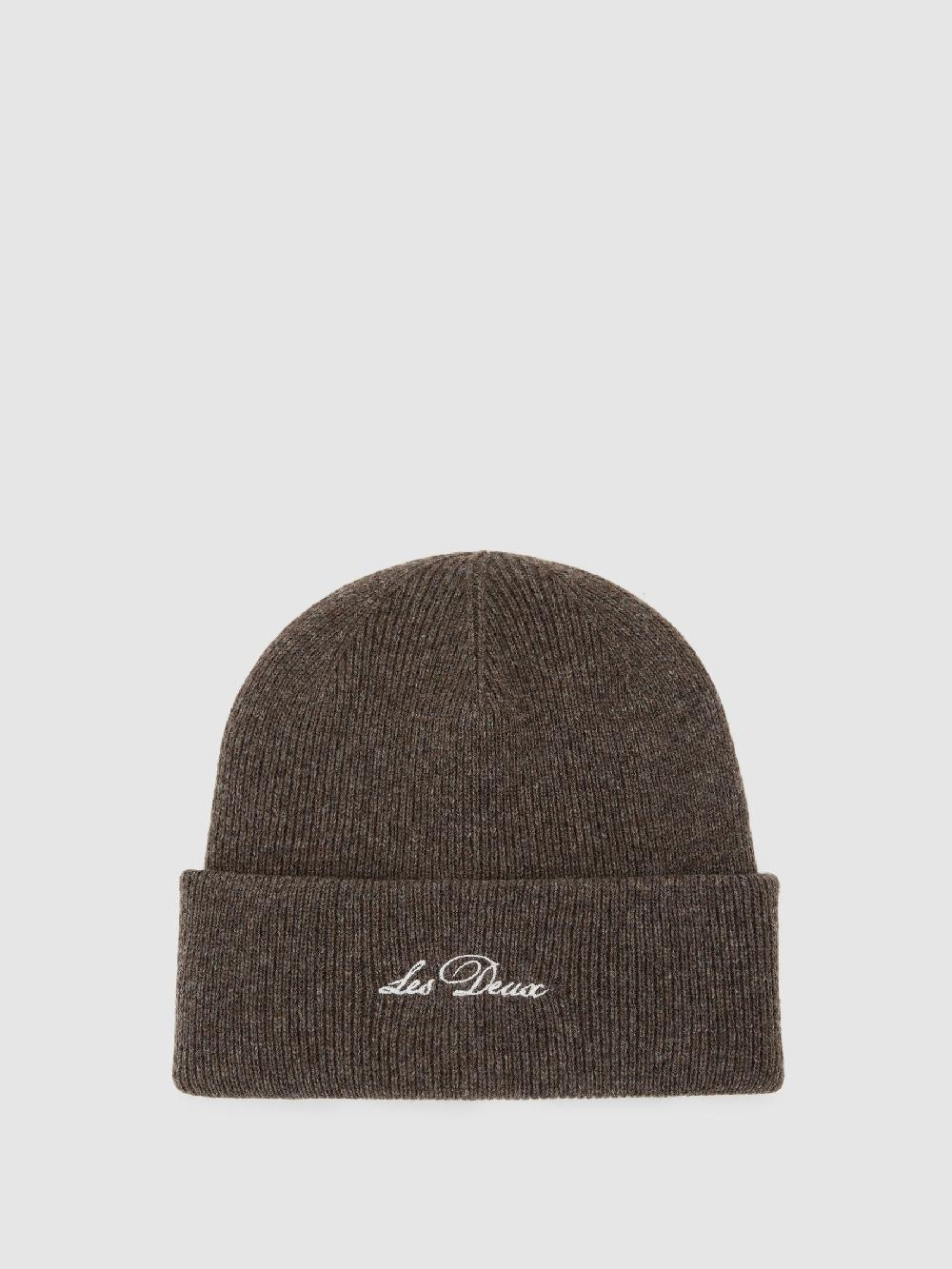 Reiss Wayne Embroidered Beanie In Mountain Grey Melange