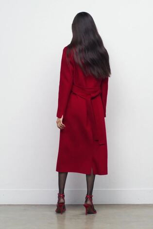 Reiss Wool-Blend Double-Breasted Blindseam Coat In Red