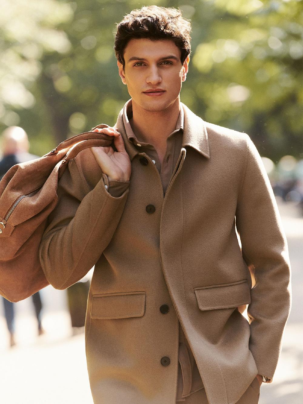 Reiss Wool Blend Double Face Button Jacket In Brown