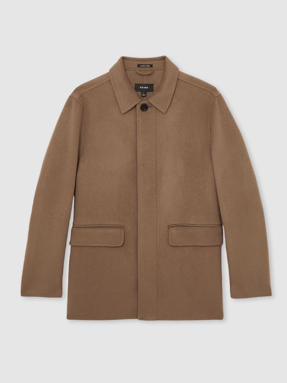 Reiss Wool Blend Double Face Button Jacket In Brown