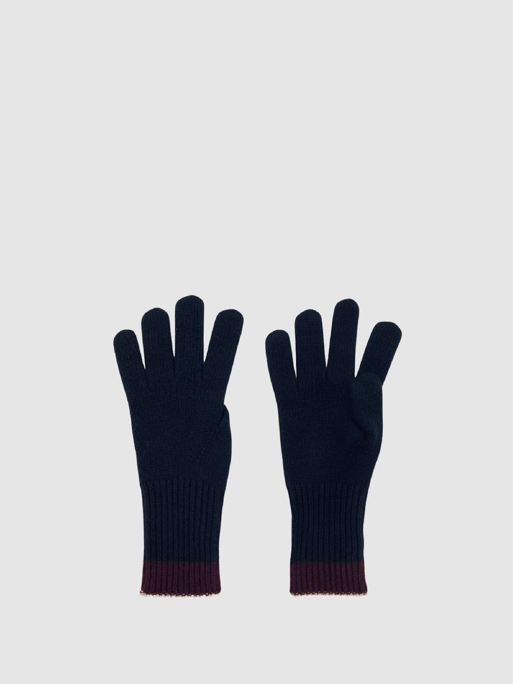Reiss Wool-Blend Tipped Gloves With Cashmere In Navy