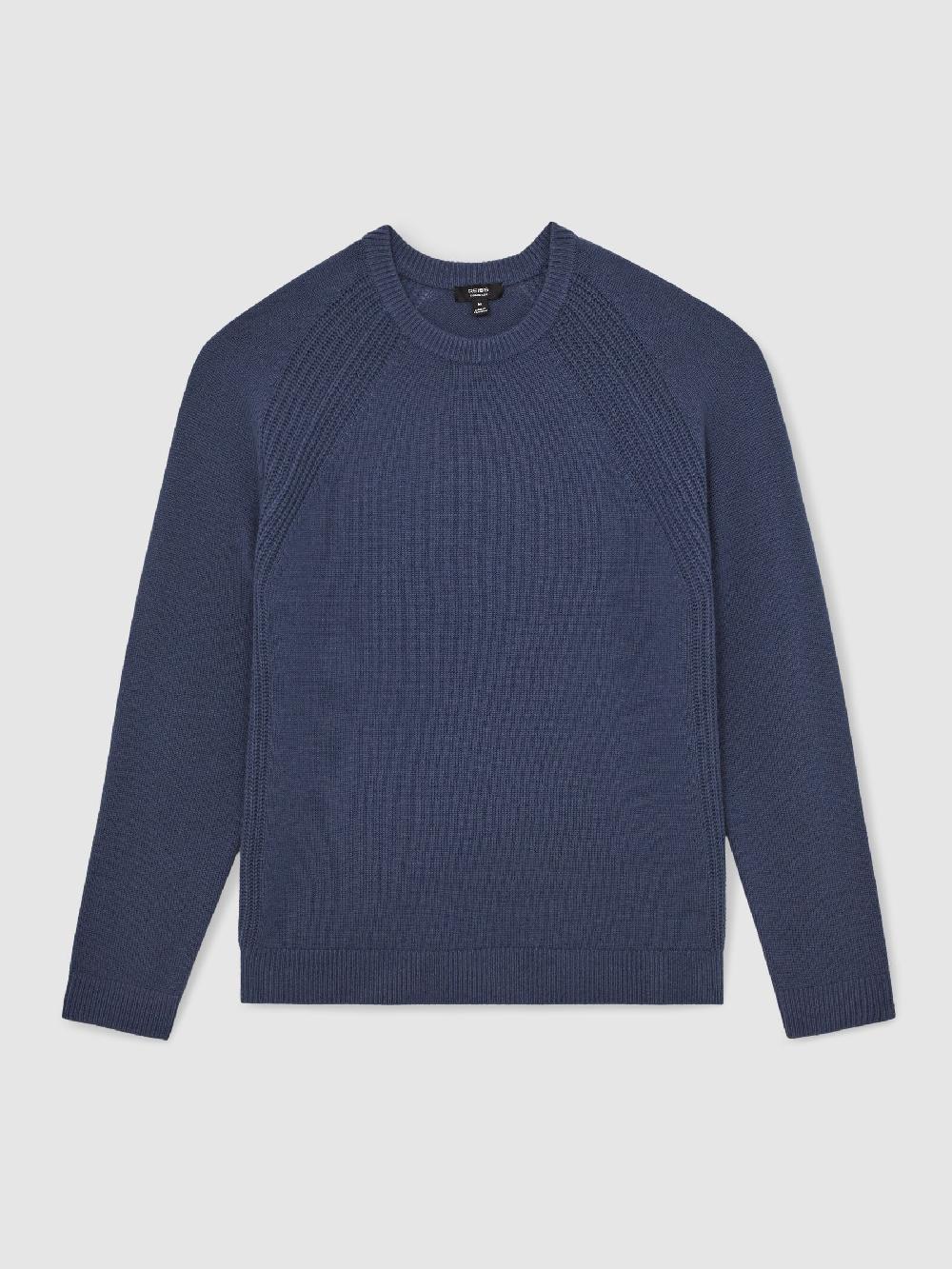 Reiss Wool-Cashmere Reverse-Seam Jumper In Oceanic Blue