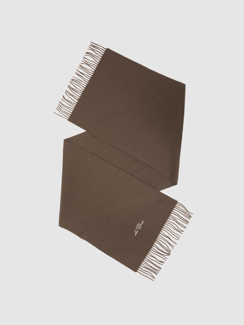 Reiss Wool Logo Embroidered Scarf In Mountain Grey Melange