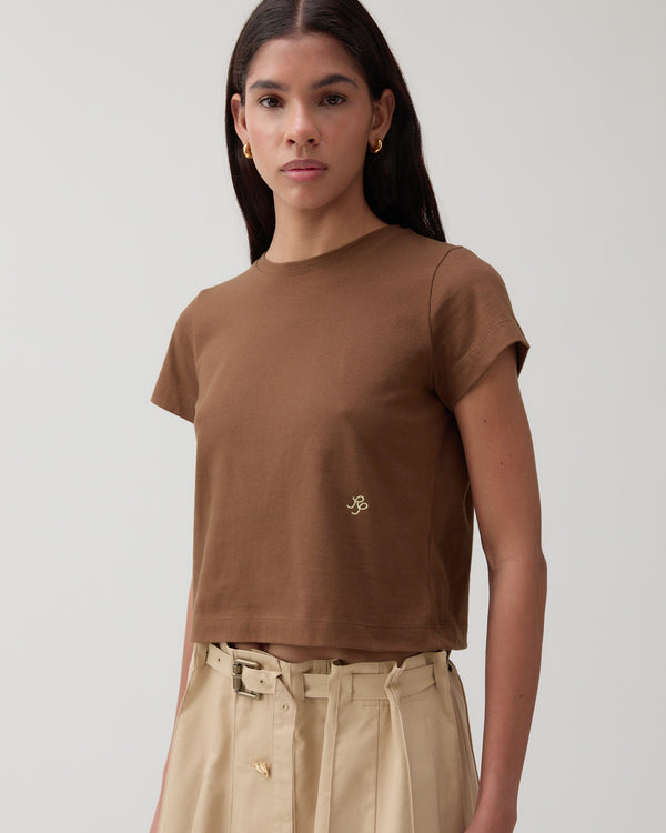 Rejina Pyo Adina T-Shirt Organic Cotton Jersey Brown