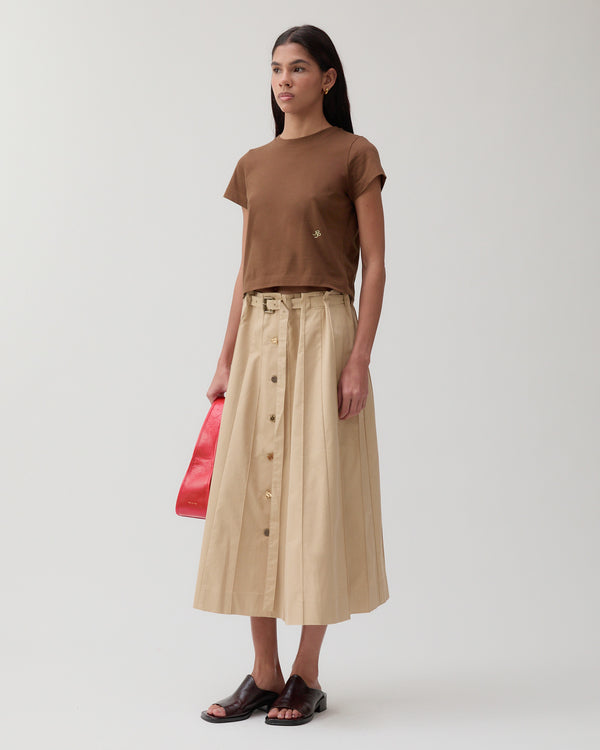 Rejina Pyo Adina T-Shirt Organic Cotton Jersey Brown