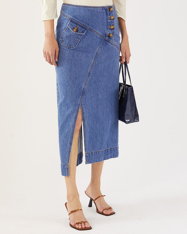 Rejina Pyo Astrid Skirt Organic Cotton Denim Indigo