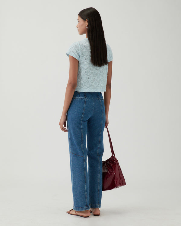 Rejina Pyo Athena Trousers Organic Cotton Denim Blue