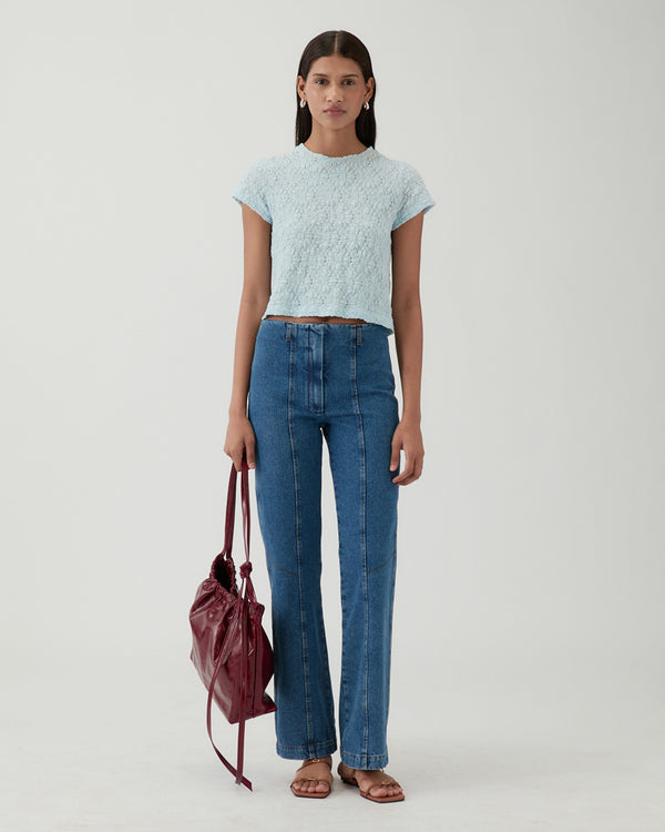 Rejina Pyo Athena Trousers Organic Cotton Denim Blue