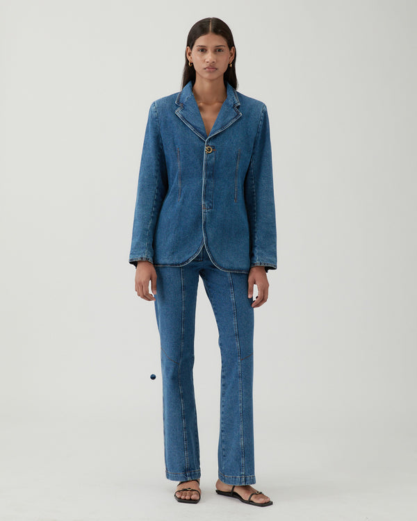 Rejina Pyo Athena Trousers Organic Cotton Denim Blue