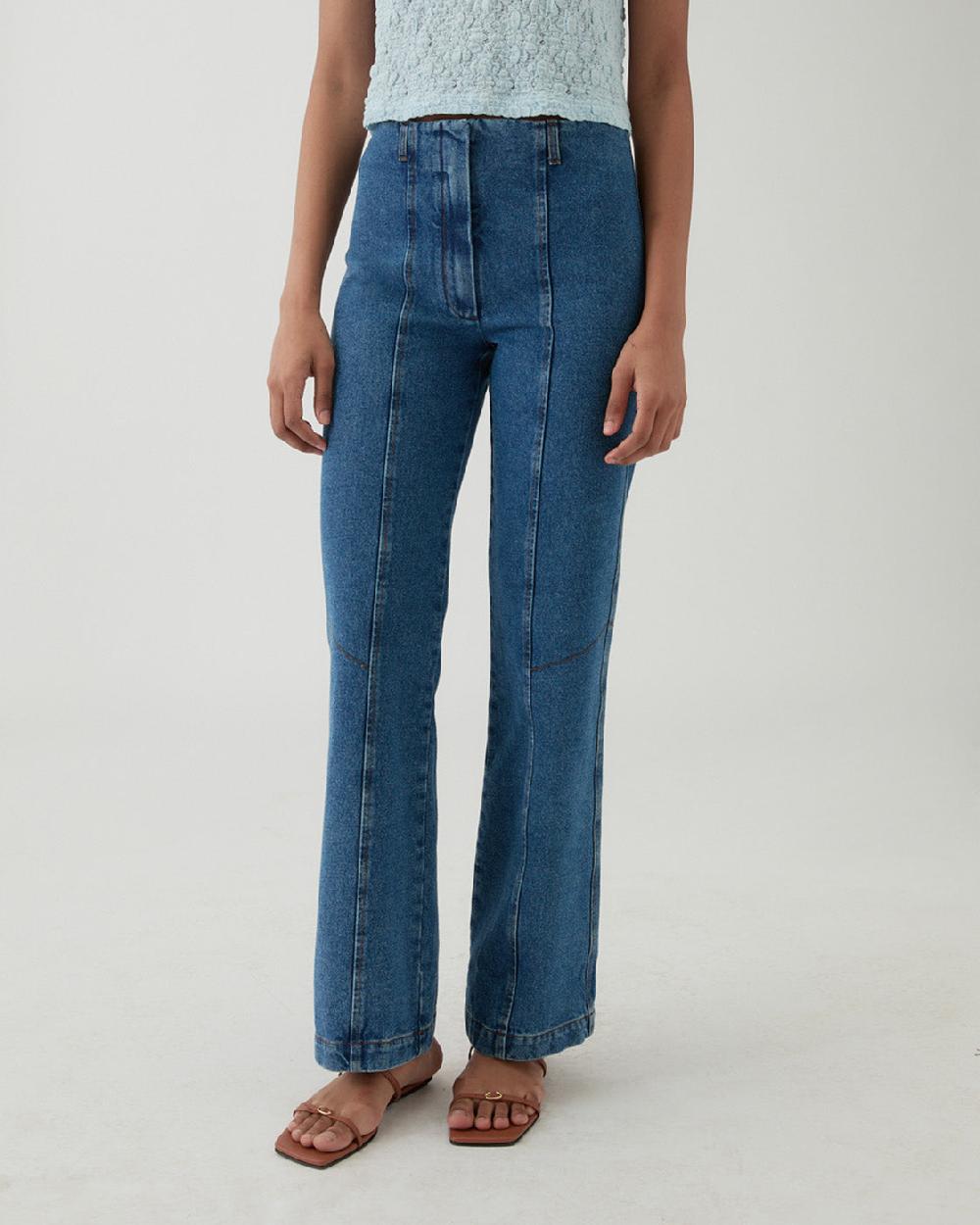 rejina pyo Athena Trousers Organic Cotton Denim Blue