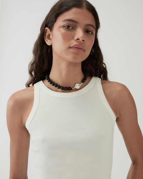 Rejina Pyo Bailey Tank Cotton Blend Jersey Off-White