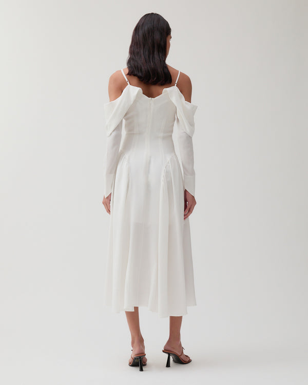 Rejina Pyo Casey Dress Silk Crepe De Chine Off-White
