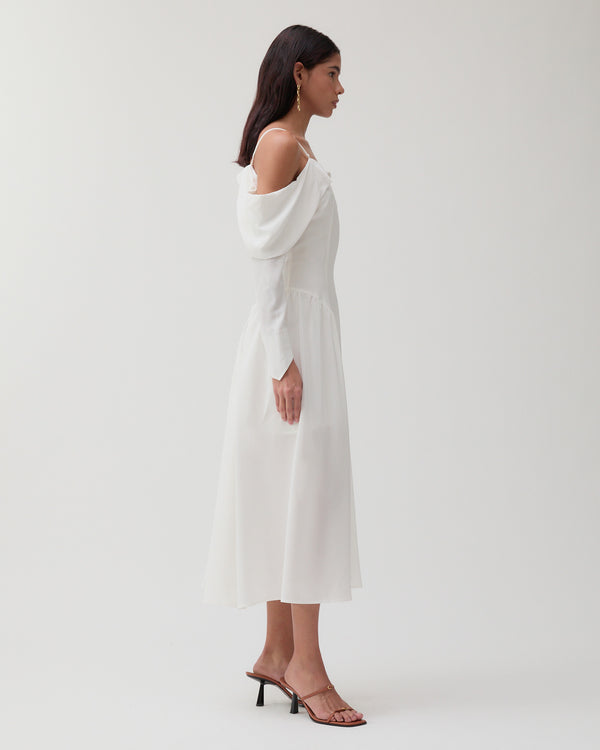 Rejina Pyo Casey Dress Silk Crepe De Chine Off-White