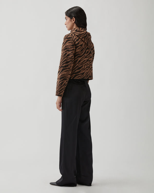 Rejina Pyo Cleo Jacket Wool Blend Jacquard Tiger Beige