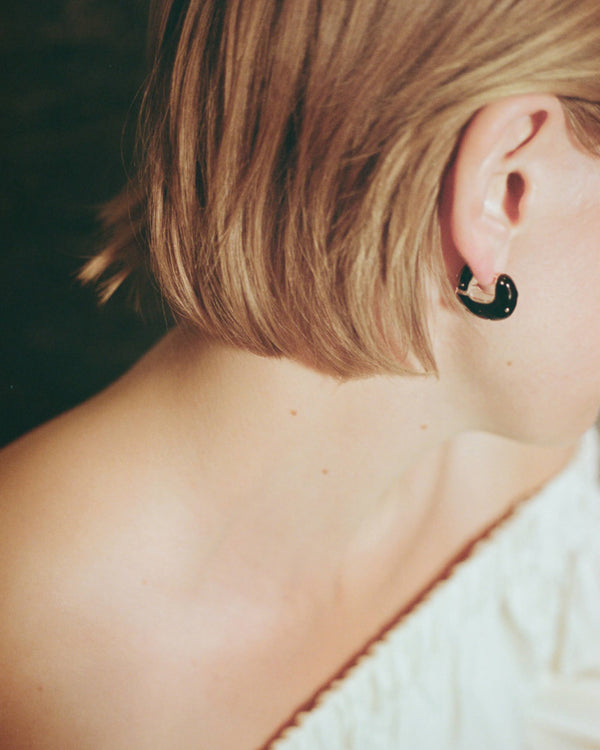 Rejina Pyo Iris Hoop Earrings Gold Plated And Enamel