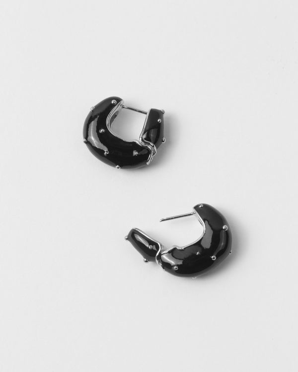 Rejina Pyo Iris Hoop Earrings Silver Plated With Enamel