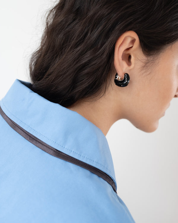 Rejina Pyo Iris Hoop Earrings Silver Plated With Enamel