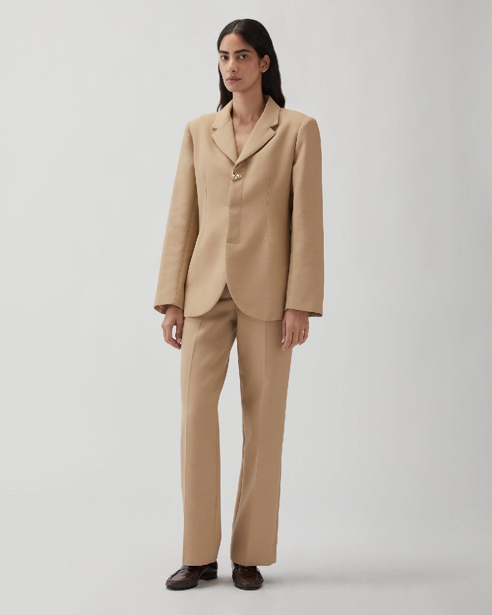 rejina pyo Isla Blazer Cotton Silk Double-face Beige