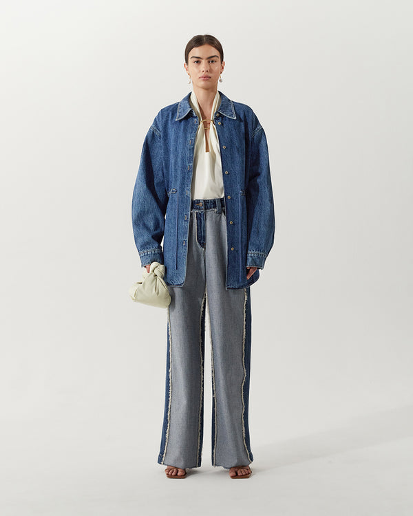 Rejina Pyo Jolene Shirt Organic Cotton Denim Washed Blue