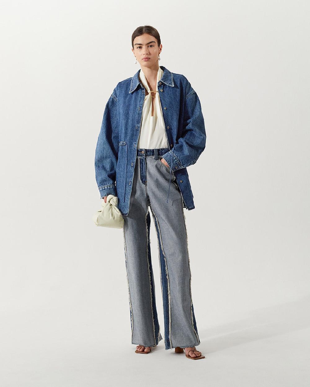 rejina pyo Jolene Shirt Organic Cotton Denim Washed Blue