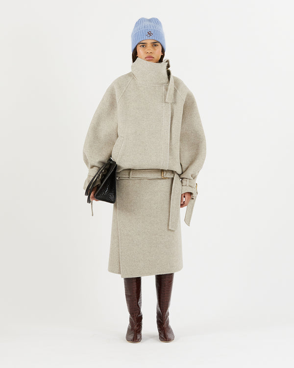 Rejina Pyo Juno Jacket Wool Blend Herringbone Beige