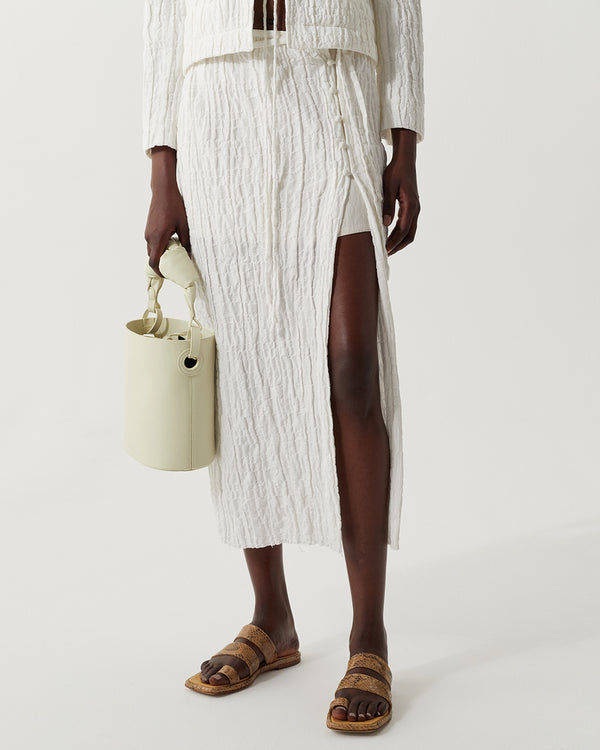 Rejina Pyo Larissa Flat Sandal 10mm Leather Print Snake Brown