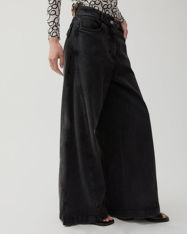 Rejina Pyo Linda Trousers Organic Cotton Denim Black