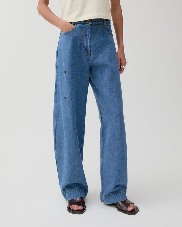 Rejina Pyo Margot Trousers Organic Cotton Denim Indigo