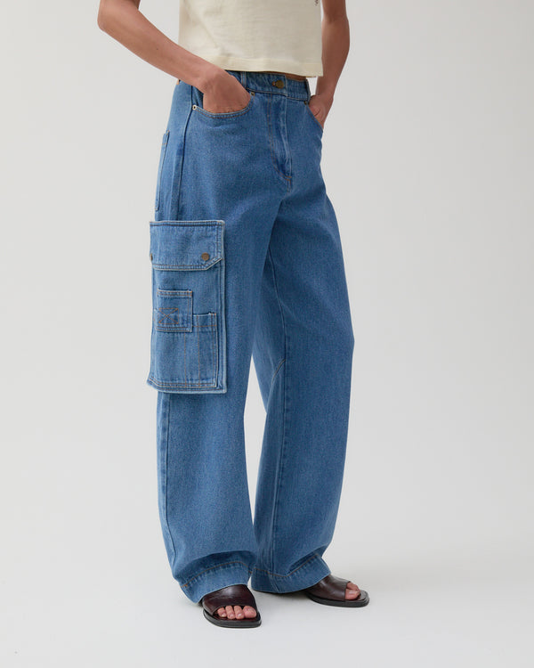 Rejina Pyo Margot Trousers Organic Cotton Denim Indigo