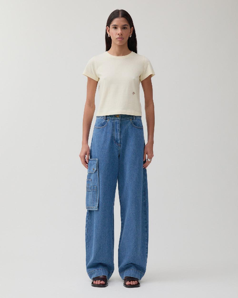 rejina pyo Margot Trousers Organic Cotton Denim Indigo
