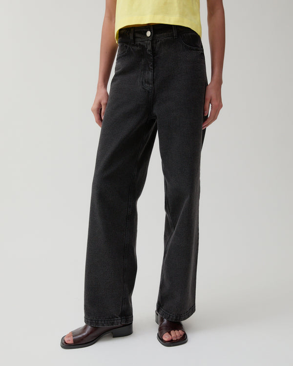 Rejina Pyo Maude Trousers Organic Cotton Denim Black
