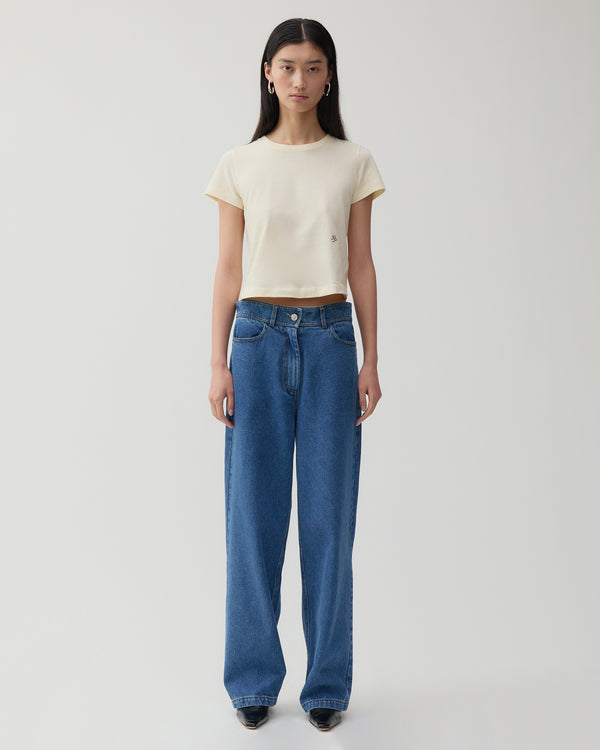 Rejina Pyo Maude Trousers Organic Cotton Denim Blue