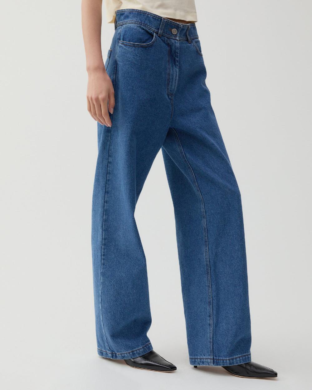 rejina pyo Maude Trousers Organic Cotton Denim Blue