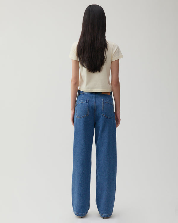 Rejina Pyo Maude Trousers Organic Cotton Denim Blue