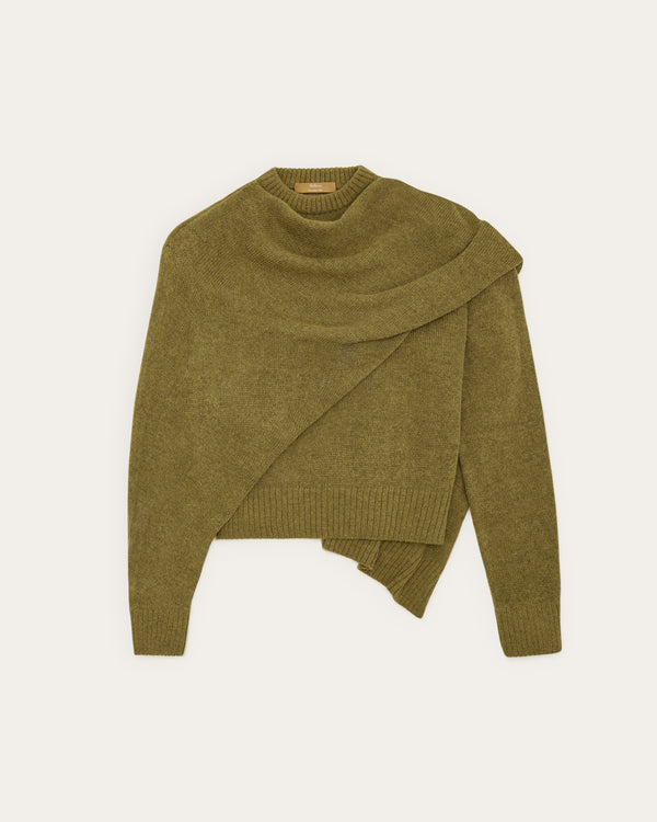 Rejina Pyo Mulberry X Rejina Pyo Draped Knit Top Autumn Leaves