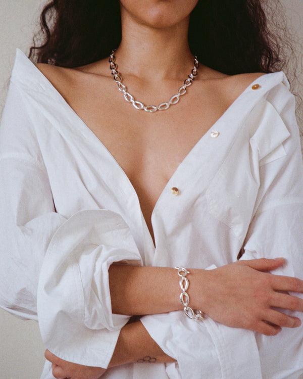 Rejina Pyo Munch X Rejina Pyo Molten Chain Bracelet Silver Plated