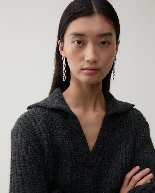 Rejina Pyo Munch X Rejina Pyo Molten Chain Earrings Silver Plated